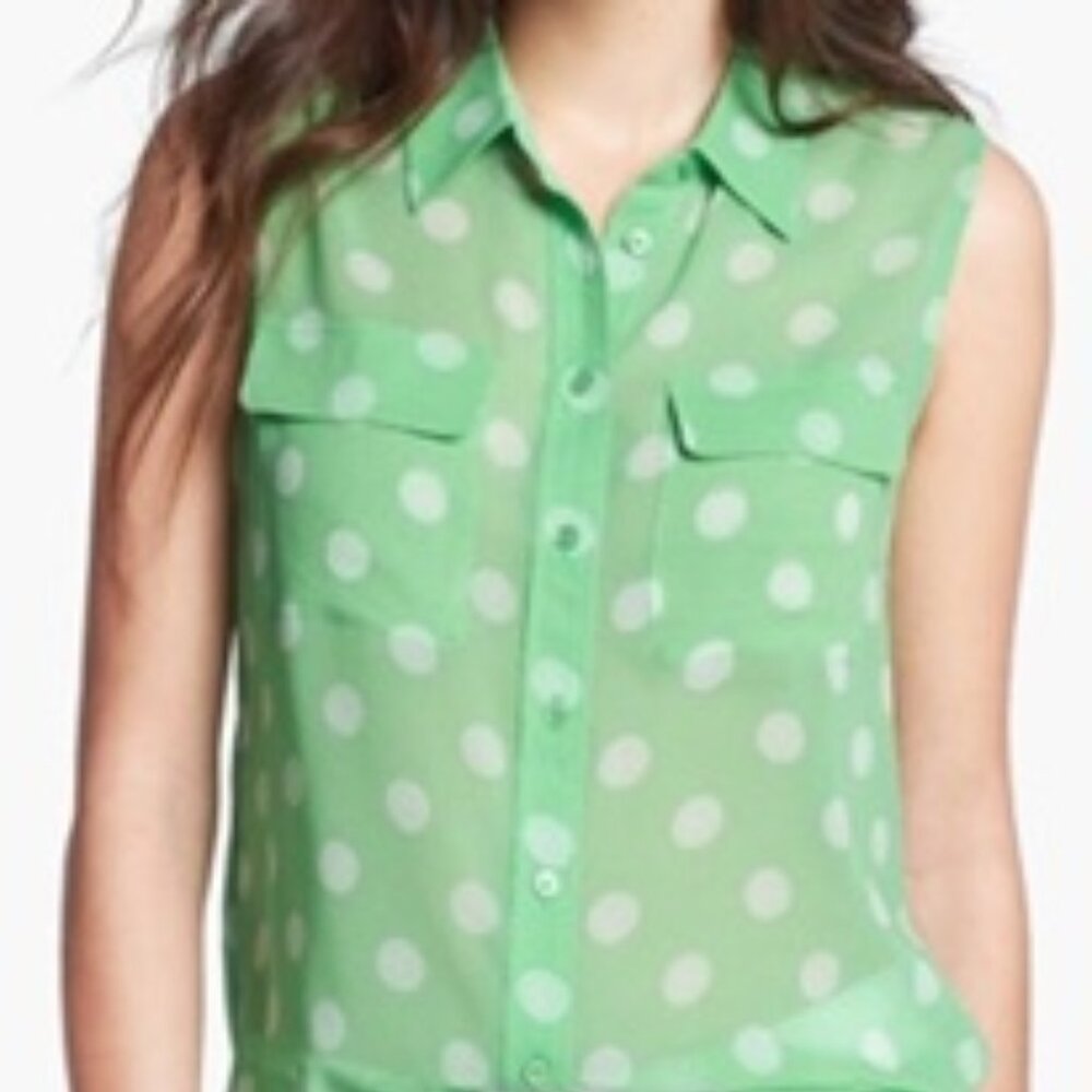 NWT Equipment Dotted Silk Blouse Size S
